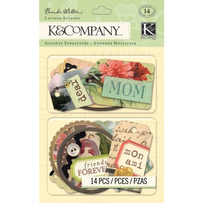 Наліпки на подушечках від K&Company "Французський вінтаж"