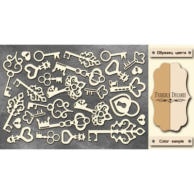 Чипборд Фабрика Декору - Ключи, цвет молочный, крафт