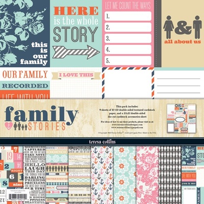 Набор скрапбумаги и декора Teresa Collins Designs - Family Stories - Collection Pack, 30х30 см