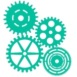 Маска (трафарет) від Kaisercraft - Cogs - template T403, 12,5x12,5см