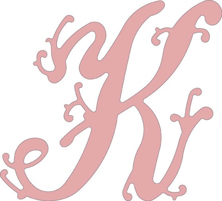 Ніж для вирубки Lace Flourish Letter K від Cheery Lynn Designs