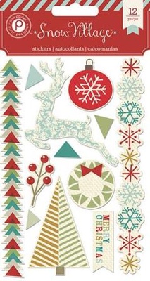 Набір наліпок Pink Paislee - Snow Village Canvas Stickers