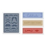 Набор папок для тиснения от Sizzix - Mustache от Sizzix -Textured Impressions Embossing Folders 4PK - Mustache Set