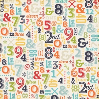 Лист скрапбумаги от Echo Park - Numbers, 30х30 см