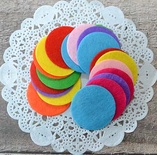 Декор фетровый от от ScrapBerry's - Кружки, разноцветные, 4 см, 20 шт