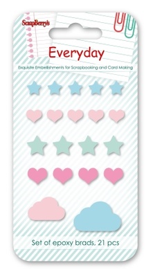 Набір однотонних епоксидних стікерів від ScrapBerryʼs - День за Днем 4