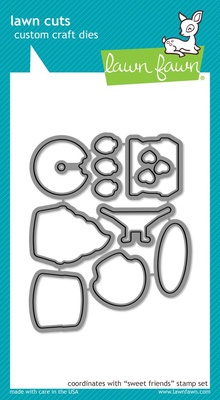Штампи і ножі від Lawn Fawn - Sweet Friends, 34 шт. + 13 шт.
