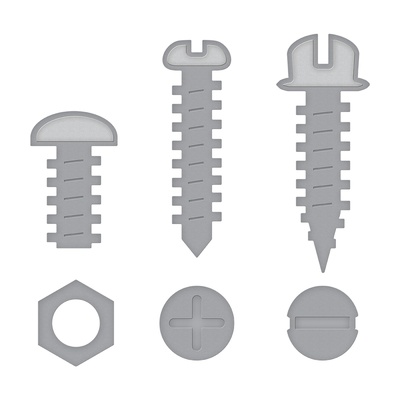 Ножи от Spellbinders - Die D-Lites Bolts & Nuts Etched Dies