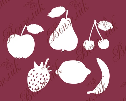 Чипборд від Вензелик - Фрукти, розмір: 100x110 мм