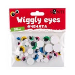 Оченята SANTI самоклейні з віями кольорові асорті 36 шт