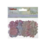 Набір принтованих паперових квіточок: 25мм, 30мм, 38мм, "Кольорові сни", 24шт.