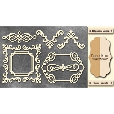 Чипборд Фабрика Декору - Рамки 1, колір молочний, крафт
