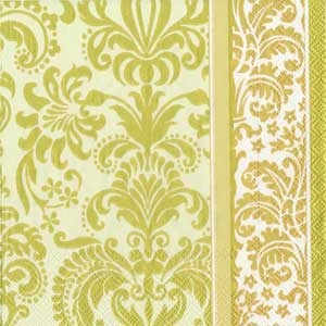 Серветка для декупажу "Королівськи візерунок", колір фону: кремовий, розмір: 33x33 см