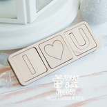 Дерев’яні фішки ScrapBox — напис I love you у квадратиках Wfi - 020