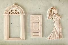 Набор гипсовых украшений от Prima - Shabby Chic Resin Treasures Parlor, 3 шт.