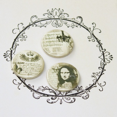 Скрап-значки (фішки). Для неї, 3шт., f4