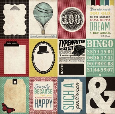 Аркуш скрап-паперу від Echo Park - JOURNALING CARDS - Times & Seasons 2