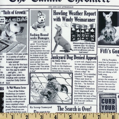 Тканина 100% бавовна - Газета собаки, 45x55см