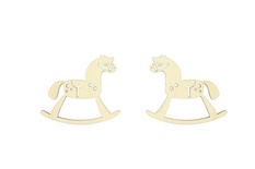 Лазерні вирубки з дерева від ScrapBerryʼs - Коник-гойдалка, 6,8 5,6см (уп. 2 шт.).