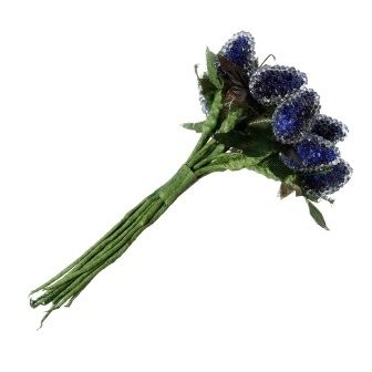 Ягодки темно-синие, 13х1.5см, 1 связка, 12шт.