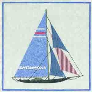 Серветка для декупажу "Вітрильник", колір фону: кремовий, розмір: 33x33 см