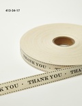 Бавовняна принтована стрічка з написом "Thank You", ширина - 19 мм, довжина 90 см