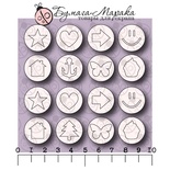 Білий чіпборд, Bingo-фішки, cbw-005