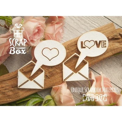 Чипборд ScrapBox - Конверт з сердечком
