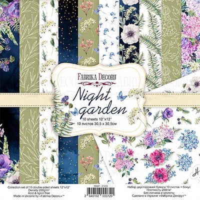 Набір скрап-паперу Night garden 30,5x30,5см, TM Fabrika Decoru