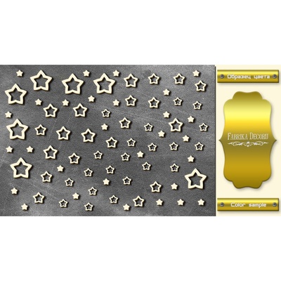 Чипборд Фабрика Декору - Зірки, колір золотого