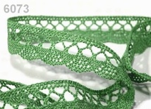 Мереживо бавовняне, колір темно - зелений, ширина 18мм, 90см