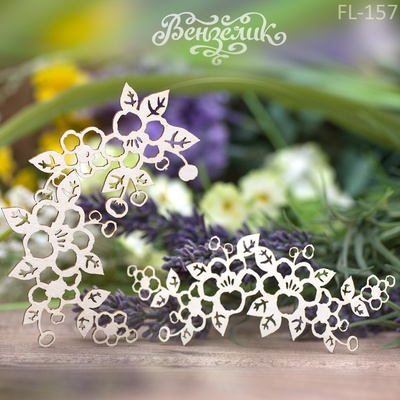 Чипборд від Вензелик - Набір флори 27, розмір: 94x97 мм