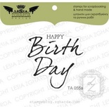 Акриловый штамп Lesia Zgharda TA055a Happy birthday, размер 3,9x3,7 см