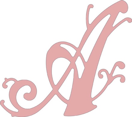 Ніж для вирубки Lace Flourish Letter A від Cheery Lynn Designs