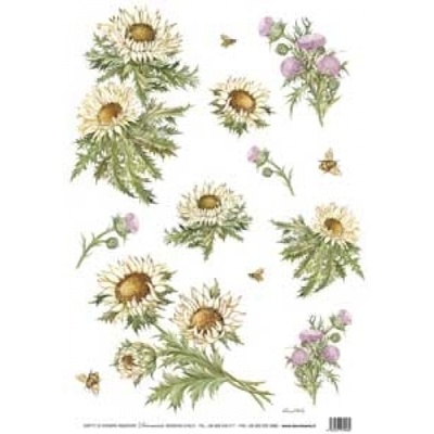Папір для декупажу "Польові квіти", розмір: 35x50 см