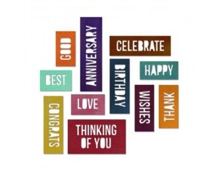 Ножі від Tim Holtz Alterations - Thinlits Die Set - Celebration Words - Block, 13 шт