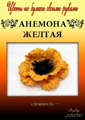 Набір тутового паперу для виготовлення квітів - анемона жовта