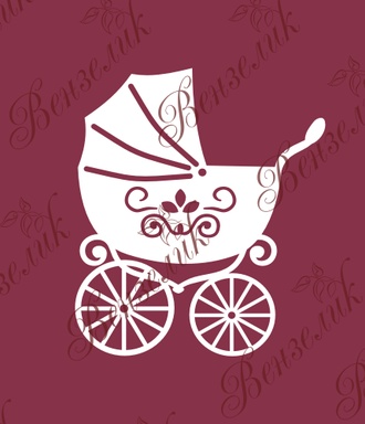 Чипборд от Вензелик - Коляска,  размер: 60х52мм