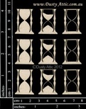 Чипборд від Dusty Attic - mini Hour Glass, 9 шт.