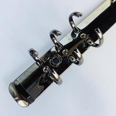 Кольцевой механизм А6 на 6 колец диаметром 20 мм, длина механизма - 175 мм, цвет черный, крепежи в наборе