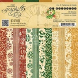 Набор скрапбумаги Graphic 45 - St Nicholas - Patterns and Solids Pad, 15х15 см, двусторонняя, 12 листов
