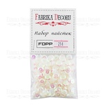 Набор пайеток - 214, размер 8 мм, кружочки, цвет бело-розовый, ТМ Фабрика Декора