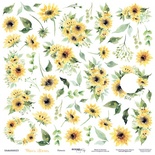 Аркуш двостороннього паперу для скрапбукінгу від Scrapmir - Квіти - Mice's Stories, 30x30cм