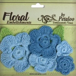Набор вязаных цветов Petaloo - Crocheted Flowers Collection Blues
