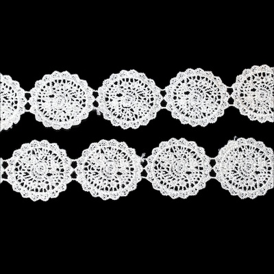 Мереживо з круглими ажурними елементами, діаметр 37мм, 90 см.