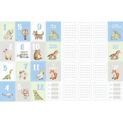 Набір смужок з картинками для декорування Boho Baby Boy 4 шт. 5x30,5см, ТМ Фабрика Декору