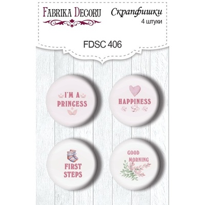 Набір скрап-фішок 4шт. My little mousy girl 406, ТМ Фабрика Декору
