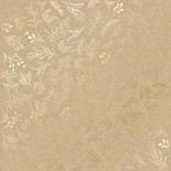 Аркуш одностороннього паперу з фольгуванням, дизайн Golden Branches Kraft, 30,5см х 30,5см, ТМ Фабрика Декору