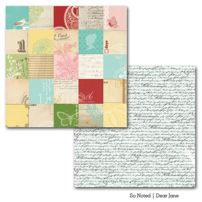 Аркуш двостороннього паперу Carta Bella So Noted - Dear jane, розмір 30x30 см