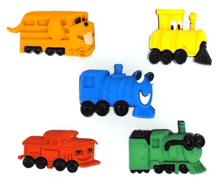 Набір декоративних ґудзиків Dress It Up - Choo Choos